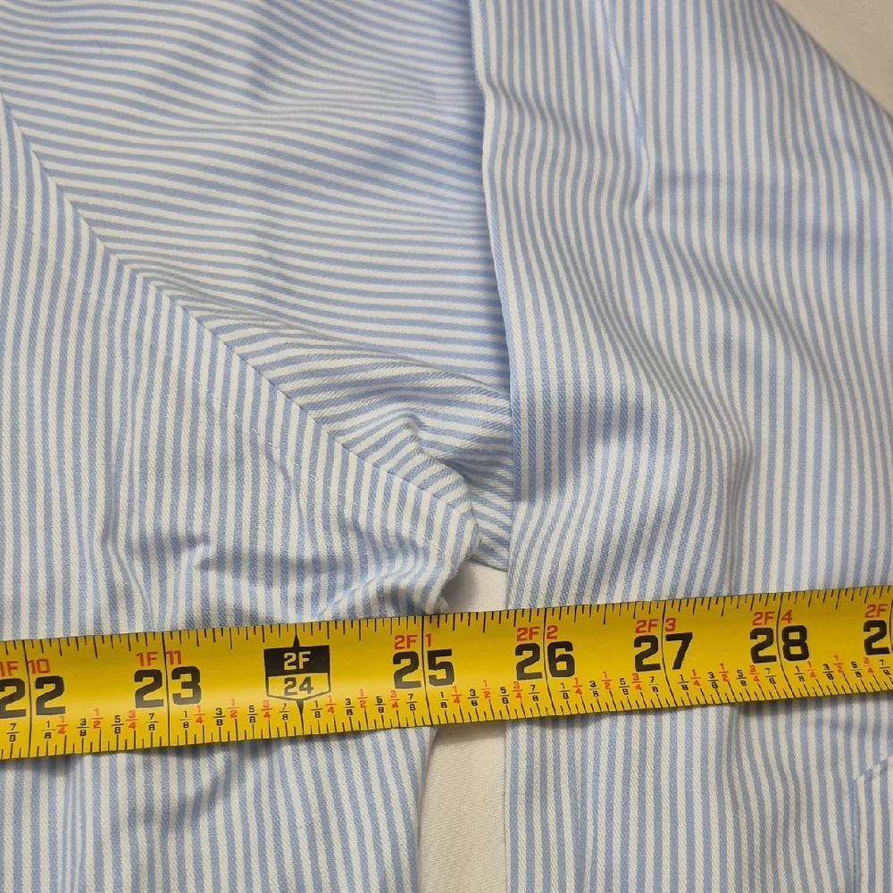 T.M.Lewin Men's Light Blue Pinstripe Dress Shirt - Picture 5 of 16